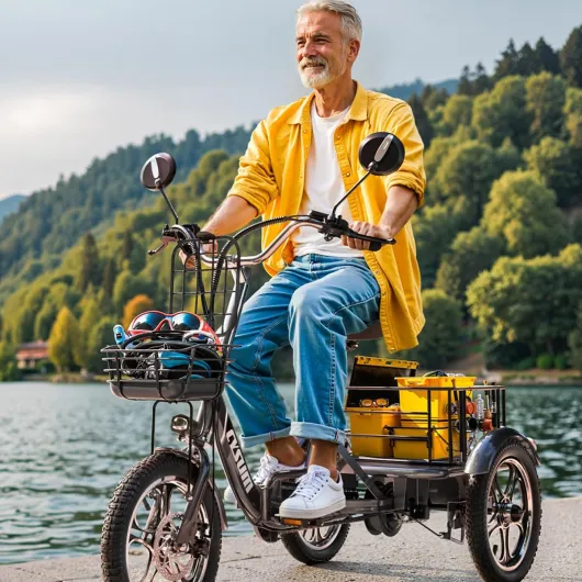 T1 Pro Velo électrique pour Adultes, 3 Roues Pliant Tricycle électrique Homme Femme, Batterie Lithium 48v 22 ah, 16'' Cargo E-Tricycle,Moteur de 250 W