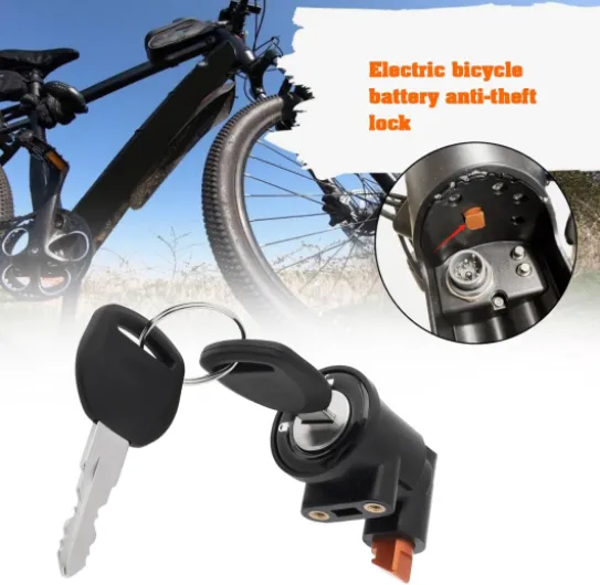 1 Antivol de Batterie pour Vélo électrique avec 2 Clés Compatible avec Vitesse Force Et Compatible avec Les Vélos électriques