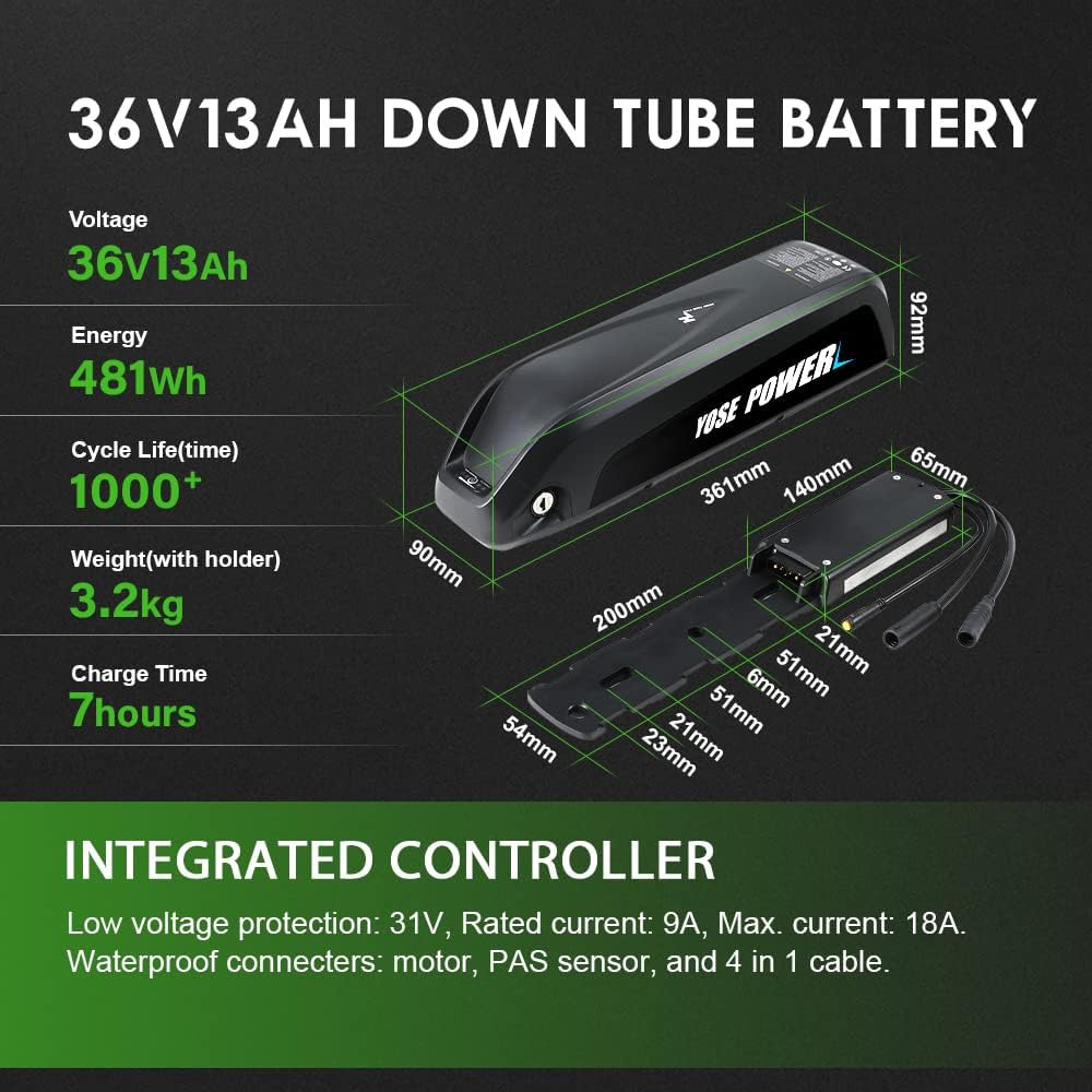 Kit de Conversion vélo électrique 26'' / 27.5'' / 28''(700C) 36V 250W/350W pour Moteur arrière pour Roue Libre avec contrôleur intégré Batterie 36V 13Ah/18Ah Kit Roue Libre de 27.5 '' avec moteur 36v350w