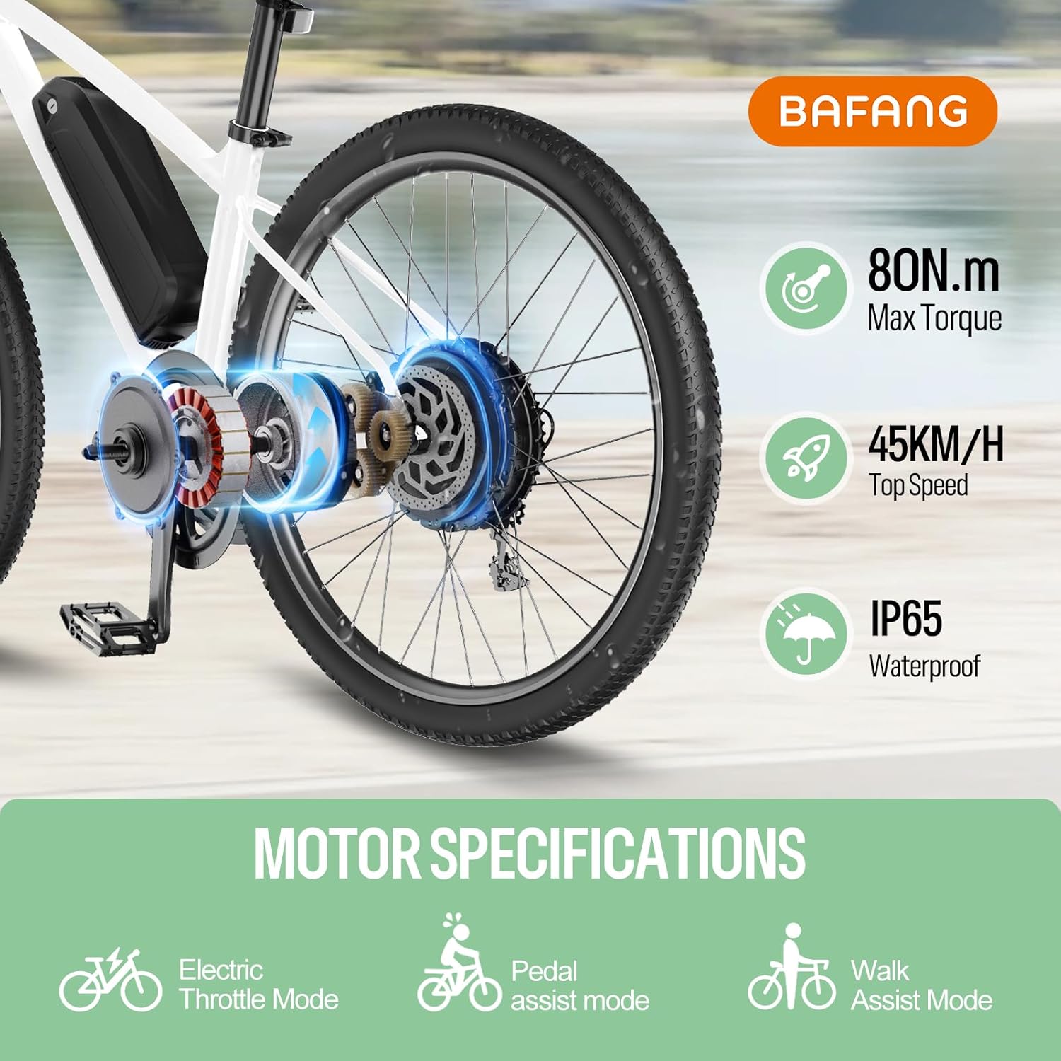 Moteur Roue Arriere 48V 750W Kit Conversion Velo Electrique 26" 27,5" 700C (28" 29") avec Largeur de Montage:138-142mm, Brushless Geared Hub Motor de la Version Cassette avec Écran LCD EKD01 26 Pouces