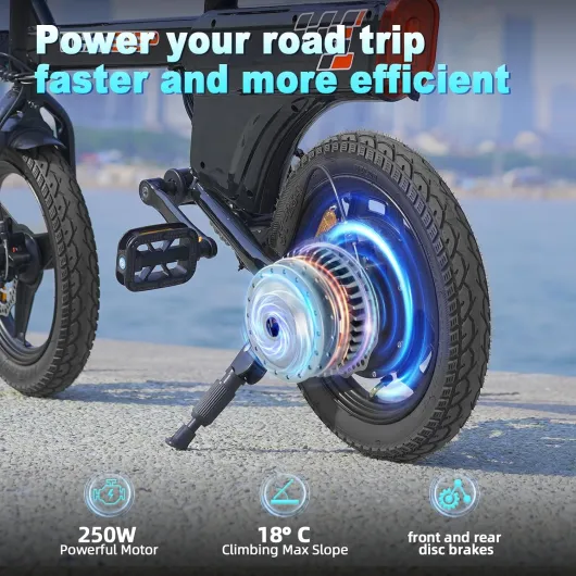 Vélo électrique, E Bike pour Adolescents et Adultes - Portable - pour Les trajets urbains - Max - 25km/h - Moteur 250W - autonomie 30-45km - 3 Modes de Conduite - Freins à Disque - écran LCD - Noir