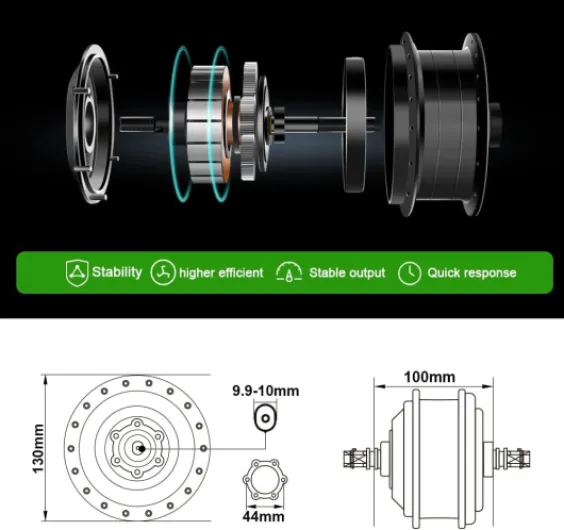 E-Bike Kit de Conversion 36V250W Brushless Moteur Roue Avant 26 Pouces Noir avec LCD Affichage pour Vélo Électrique