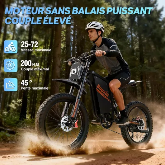 Q8 Vélo Électrique, Autonomie 180km, Batterie Amovible 60V 35Ah, Moteur 200Nm, Fat Bike Électrique, 25" VTT Électrique, E-Bike Double Suspension, Double Hydraulique Disque, Écran LCD