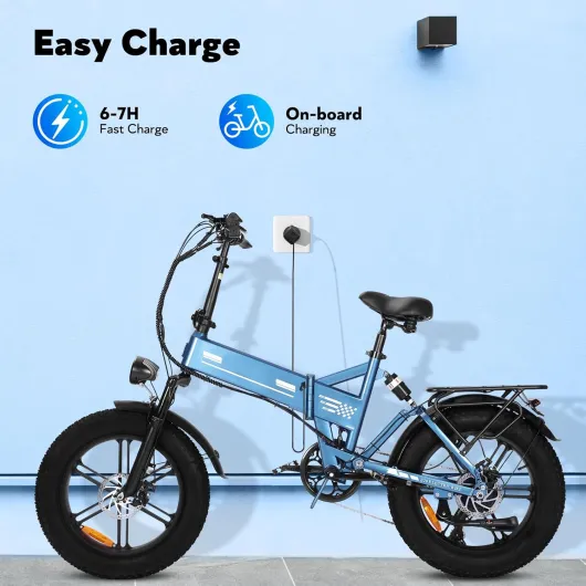Vélo Électrique, 20" vélo électrique Adulte, Batterie 15/17/20AH, Autonomie 60-100 km, Vélo de Trekking, E-Bike, vélo électrique Urbain E20-blue