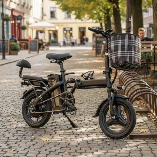 Crazybird CB9 Vélo Électrique Pliable Adulte 14", E-Bike Urbain avec Moteur 250W et Batterie Amovible 48V, Double Suspension, Écran LCD, Vélo de Ville Compact Idéal pour Vélotaf et Trajets Quotidiens