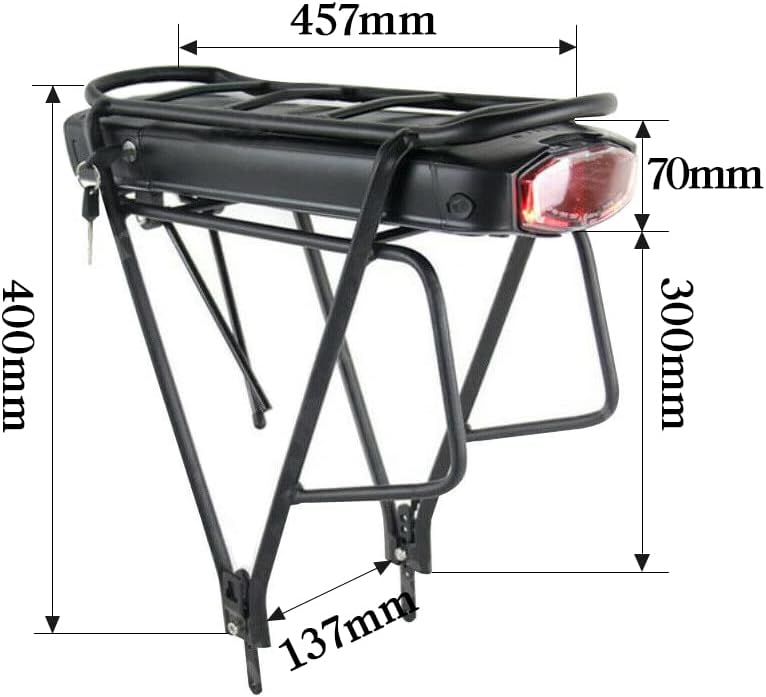 Porte-Bagages arrière Batterie de vélo électrique 36V pourKit de Moteur pour 250W 500W Roue Avant/arrière Moteur Central (36V 21Ah inclure Un Porte-Bagages) 36V 21Ah 0-700W/LG/cellule