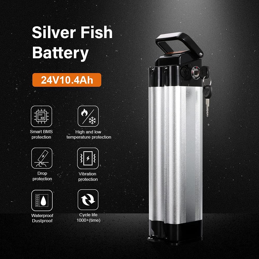 24V 10.4Ah / 15.6Ah Ebike Batterie de Remplacement XH259-10J Vélo électrique Pedelec Battery ZL07010-F pour Phylion, MiFa, Trio u.a - (24V 10,4Ah 259Wh)