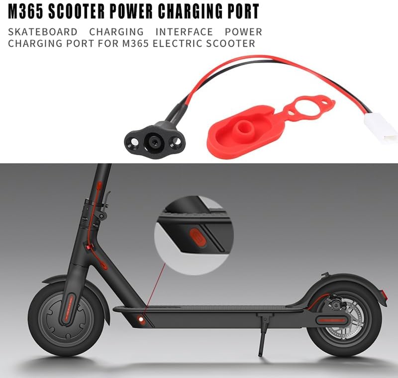 Port de Chargement de Trottinette Electrique à Prise Creuse DC, Anti-poussière, Compatible avec Le Trottinette électrique Xiaomi 1S M365 Pro Pro2 Old Model