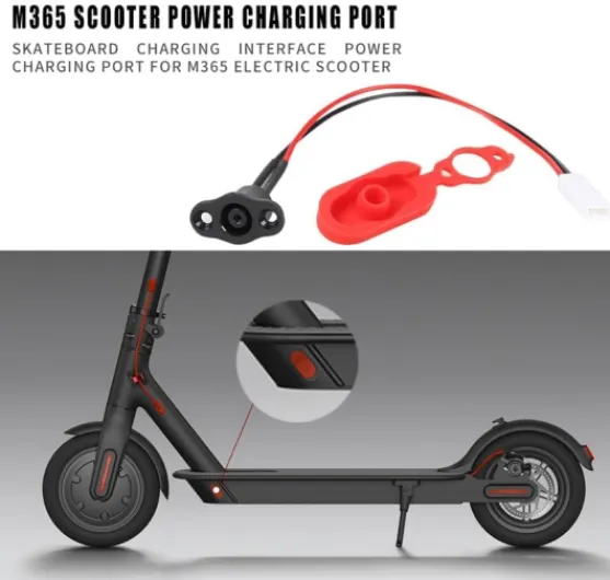 Port de Chargement de Trottinette Electrique à Prise Creuse DC, Anti-poussière, Compatible avec Le Trottinette électrique Xiaomi 1S M365 Pro Pro2 Old Model