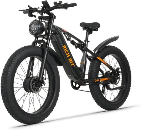 Cysum C01 Vélo électrique Adulte Homme, VTT électrique à Double Moteur, Batterie 48 V 20 Ah, Autonomie De 80 Km, Suspension IntéGrale, Freins à Disque Hydrauliques, 26 * 4.0 Fat E Bike