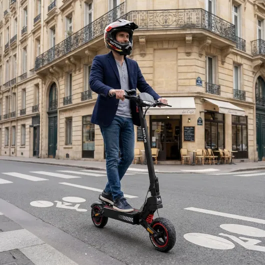 Daytona 10: Moteur 1000W, autonomie jusqu'à 60 km, Batterie 48V 13,5Ah - Double Suspension, Freins à Disque, Roues 10 Pouces, 25 km/h: Plus de Dynamisme, de Confort et de Liberté au Quotidien.