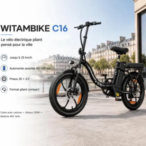 Test TIGUOWISH T-1502 : un VTT électrique pliant costaud mais bien lourd à trimballer
