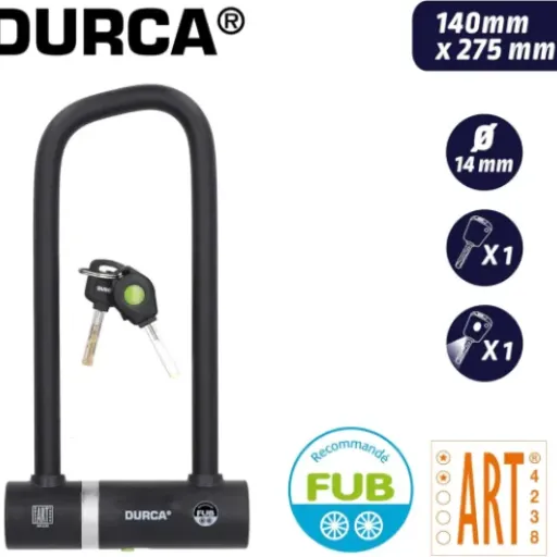 Test Antivol U Durca 140x275 mm : un bon gros U certifié qui fait le job sans chichi