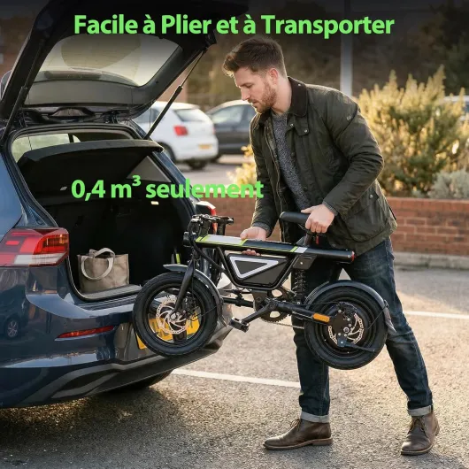 IScooter Vélo Électrique Pliable Adulte - Moteur 250W sans Balais - Batterie 36V 12Ah Grande Capacité - Autonomie 50km - Amortisseur Central - VAE Urbain et Loisirs