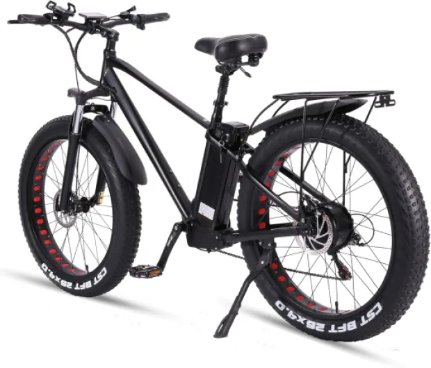 Vélo électrique VTT pour Homme Adulte, 26 Pouces 21Ah Batterie au Lithium Shimano 7 Vitesses, Vélo Homme Fat Bike Noir XL