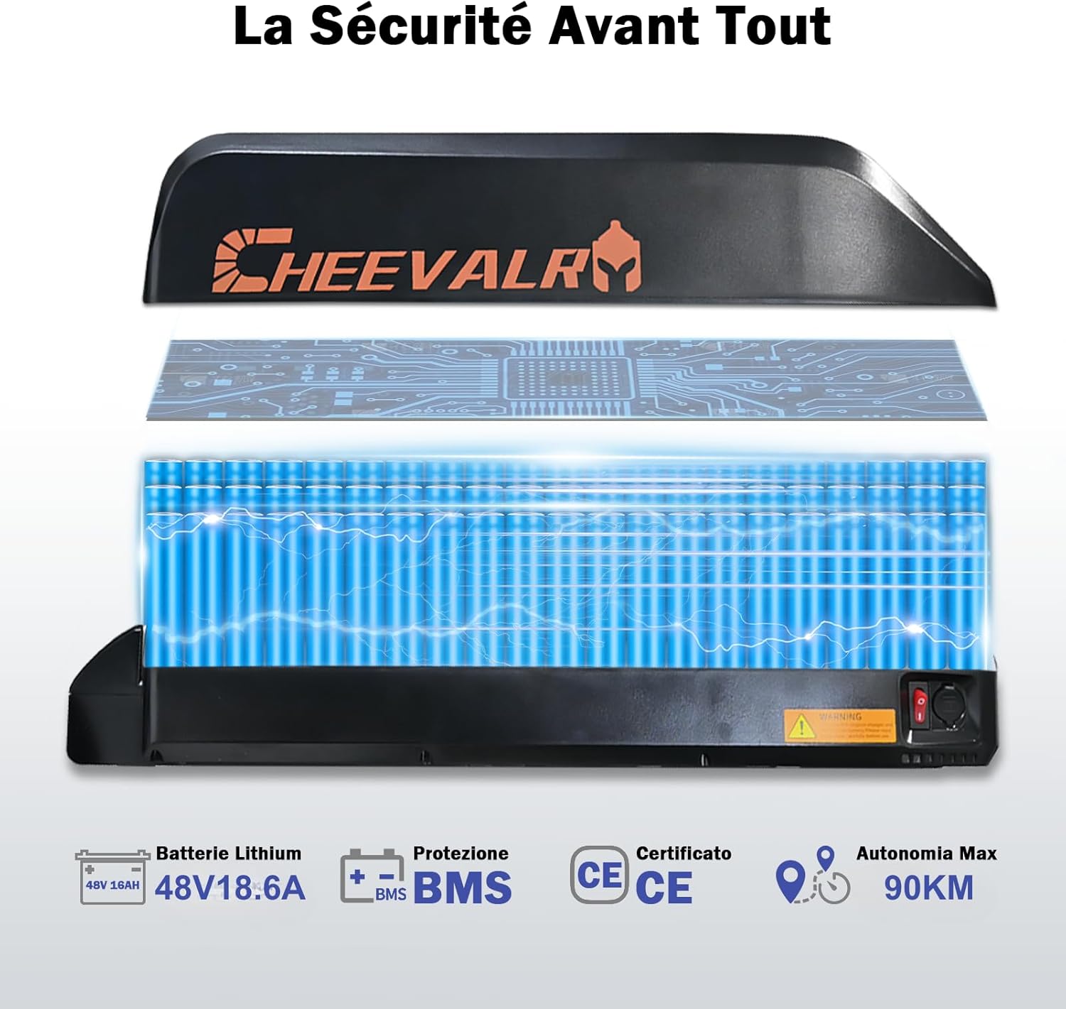 Cheevalry Vélo Électrique Homme - VTT Électrique Adulte Batterie Amovible 48V - Moteur sans Balais - Pneus 29 Pouces - Autonomie 40-50km
